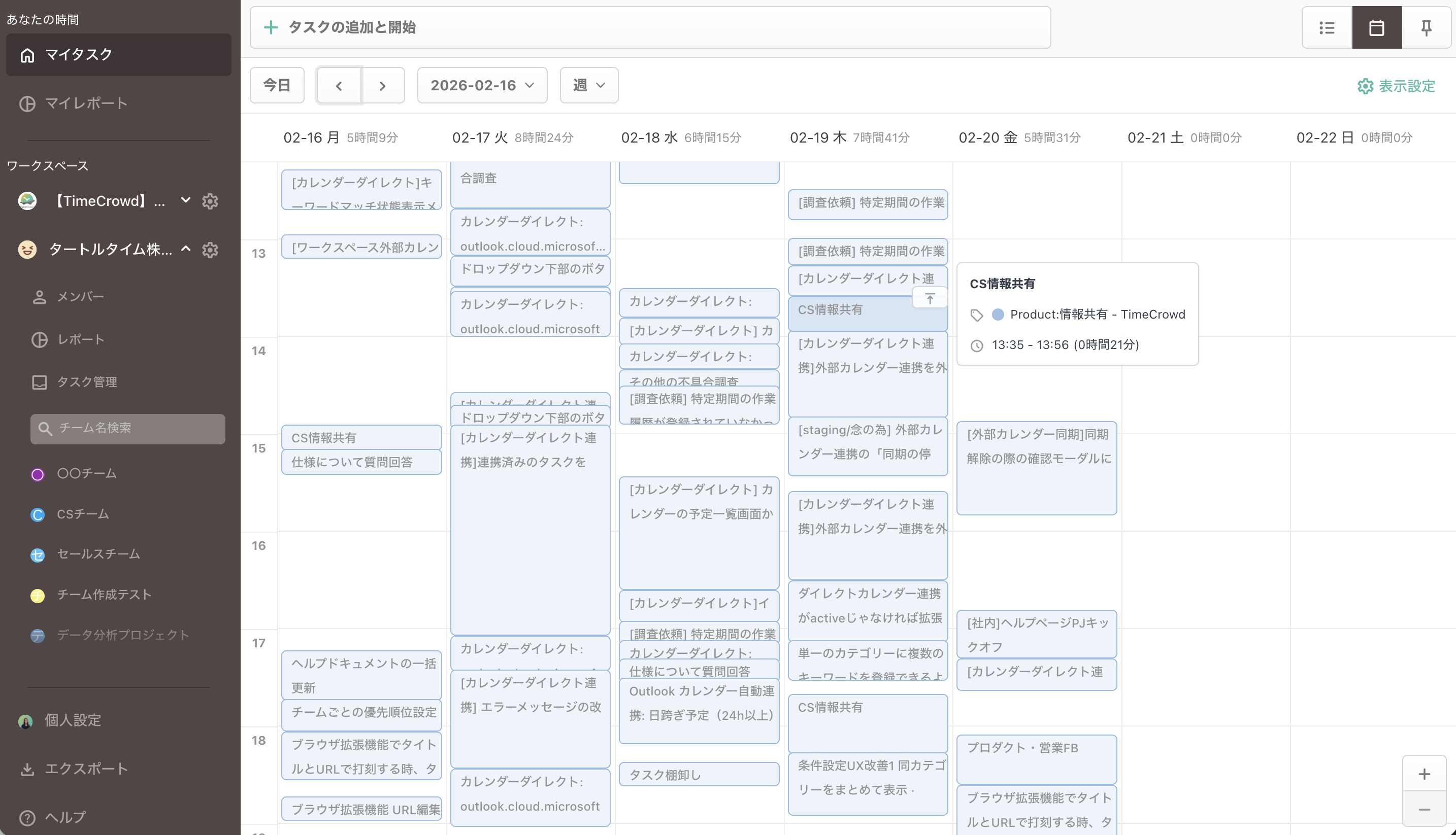 カレンダービューの概要